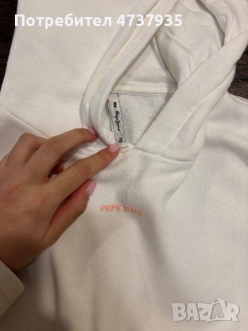 Бял суитшърт,pepe jeans, снимка 3 - Суичъри - 53478663