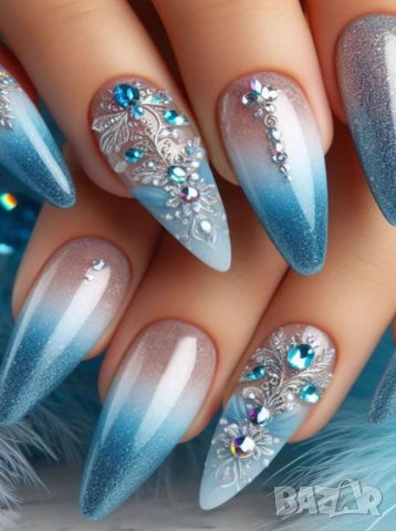 👑 💗Комплект Разкошни Press-on Изкуствени Нокти 24 броя 💋 КОД : nail1173💗 👑 💋 ➡️ 😱Уникалниииии, снимка 1 - Продукти за маникюр - 46714059