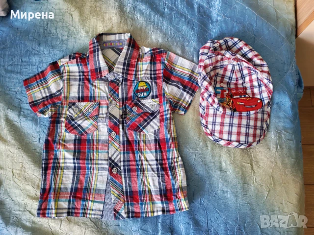 Комплект риза с шапка, размер 3-4 години