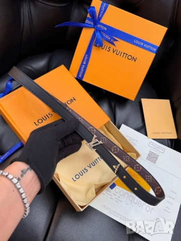 Колан+сертификат+торбичка 1,7см louis vuitton, снимка 3 - Колани - 52093107