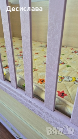 Детско/ бебешко легло (кошара) 3 в 1, с люлеещ се механизъм и матрак, снимка 18 - Бебешки легла и матраци - 51991266
