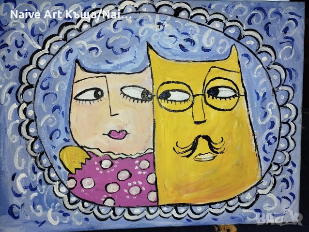 Картина платно маслени бои акрилни бои ш.32 / В. 42, снимка 2 - Картини - 52675804