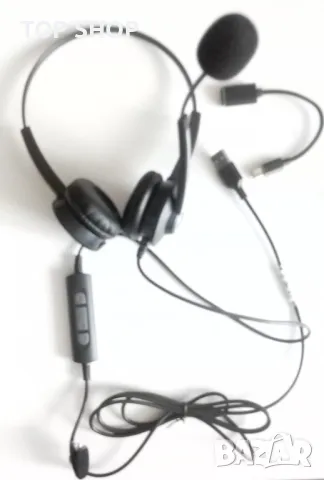 USB слушалки с шумопотискащ микрофон за лаптоп Wantek Call Center, снимка 5 - Слушалки за компютър - 49944952
