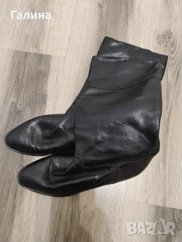 Черни ботуши от естествена кожа, снимка 10 - Дамски ботуши - 52576192
