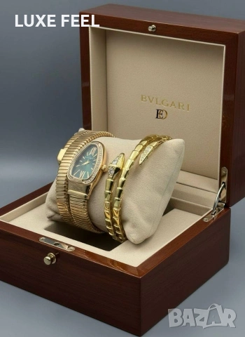 BVLGARI 💎Часовник + Гривна  , снимка 12 - Дамски - 53287797