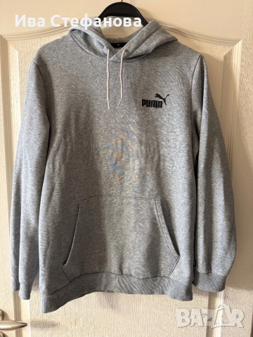 Ново wow сива оригинална маркова качулка сива  суичър ватирана блуза худи Puma Пума
