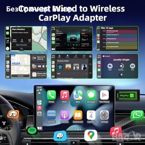 Нов Универсален безжичен CarPlay USB адаптер за iPhone кола автомобил , снимка 5 - Друга електроника - 45965571