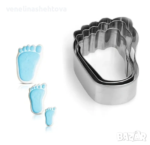 3 броя различни размери крак краче метални резци резец фондан тесто бисквитки 