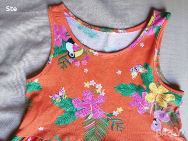 Оранжева рокля HM 110-116 размер, снимка 1 - Детски рокли и поли - 46253572