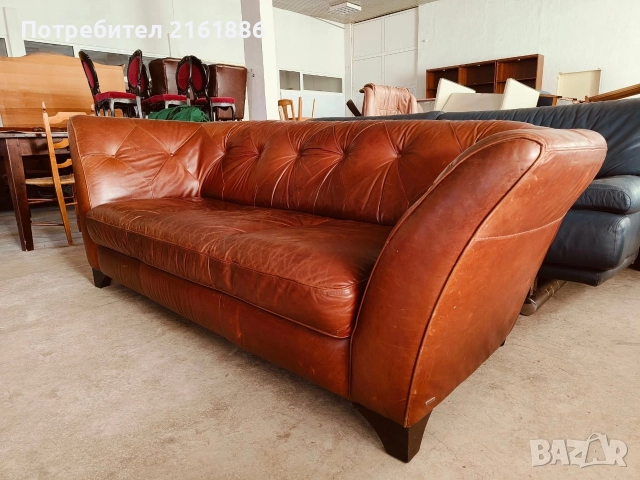 Асиметричен диван от естествена кожа , снимка 3 - Дивани и мека мебел - 52824653