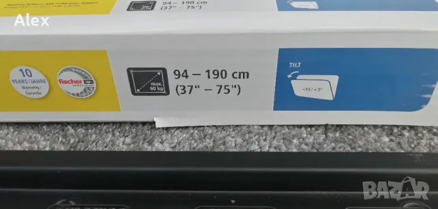 Стенна стойка за телевизор, HAMA 60 кг.  37"-75" (94-190 см) , снимка 9 - Стойки, 3D очила, аксесоари - 49656815