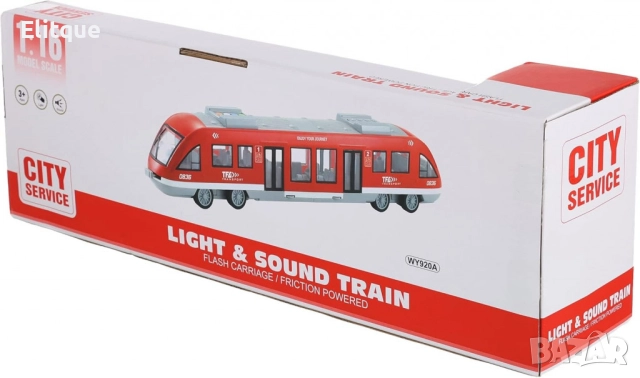 Детска играчка трамвай Аскато, червен - с отварящи се врати, звуци и светлини, снимка 2 - Коли, камиони, мотори, писти - 52813828