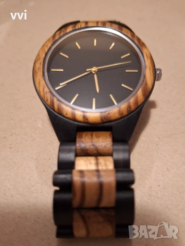 Дървен мъжки ръчен часовник, снимка 3 - Мъжки - 50619301