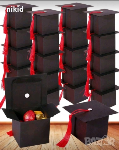 Тога Абитуриент завършване дипломиране шапка картонена кутия за подарък сувенир подаръчна, снимка 8 - Други - 49756759