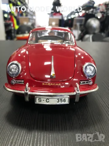 BBURAGO метална колекционерска количка PORSCHE 356B COUPE 1961г. 1:18, снимка 4 - Колекции - 47163166