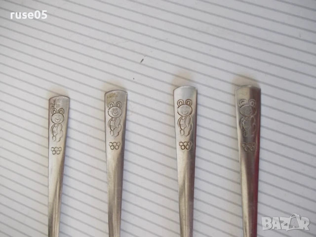 Лот от 4 бр. лъжици съветски, снимка 4 - Прибори за хранене, готвене и сервиране - 51006676