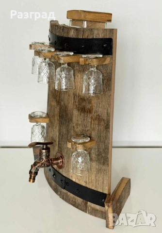 Дървена стойка  -диспенсър за алкохол, снимка 3 - Декорация за дома - 52718802