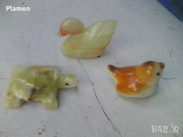 Пиле от порцелан лебед и костенурка от оникс, снимка 3 - Други ценни предмети - 45238134