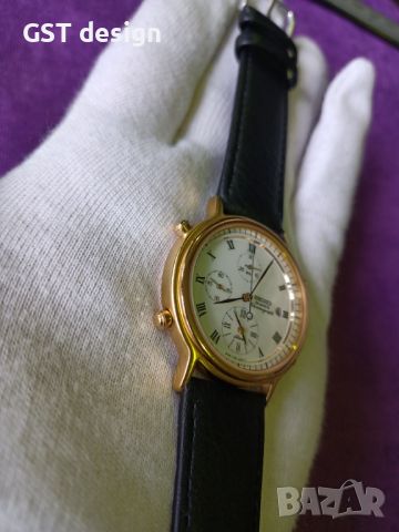 Изключително рядък Японски Seiko Сейко часовник 90г.Хронограф Аларма Позлата Japan made Оригинал, снимка 2 - Мъжки - 45128868