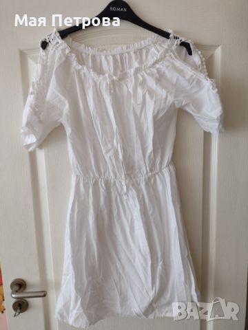 Бяла туника рокля , снимка 1 - Рокли - 45108092