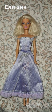 оригинална кукла Барби с базово тяло и лилава рокля, снимка 6 - Кукли - 45698813