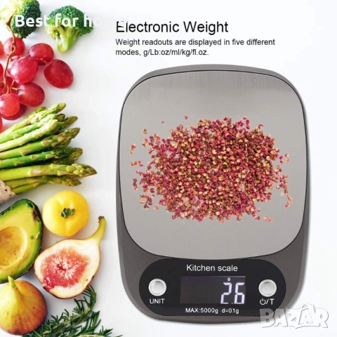 5 кг/0,1 г LCD цифрова кухненска везна, снимка 2 - Други - 53451525