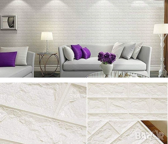 Декоративен 3D тухлен тапет за стени от PE пяна 77х70 см., снимка 4 - Други стоки за дома - 52042124