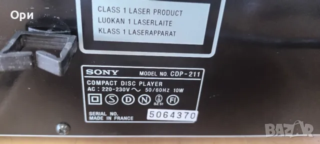 CD player SONY CDP-211, снимка 3 - Ресийвъри, усилватели, смесителни пултове - 46886883