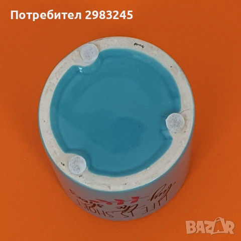 Керамична ваза с надпис , снимка 4 - Вази - 54086463