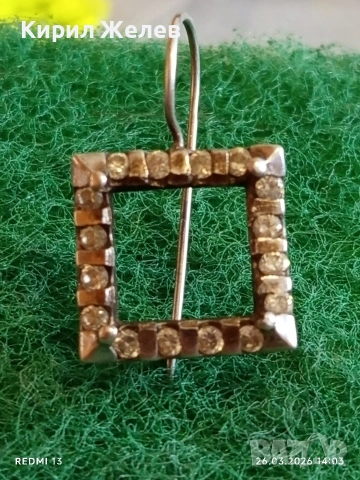 Винтидж сребърна обеца с инкрустирани кристали стил и елегантност 29434