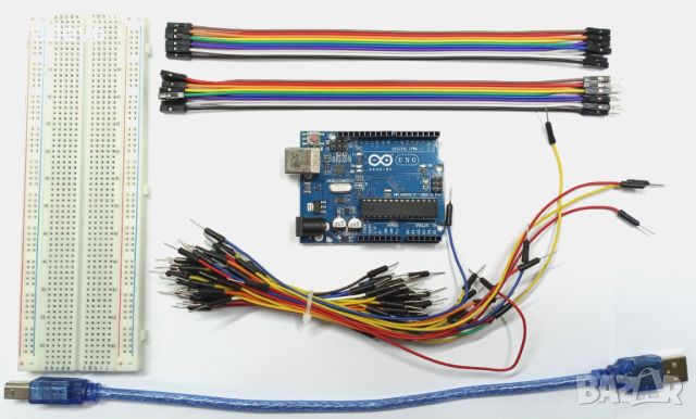 Комплект електронни компоненти с микроконтролерна платка UNO R3, ATMega328P-PU, Arduino, Ардуино KIT, снимка 3 - Друга електроника - 46324739