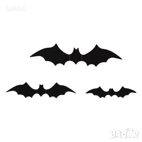 Самозалепващи се прилепи за Хелоуин / Halloween – 3D декорация, 12 броя_1199458, снимка 2 - Декорация за дома - 52020553