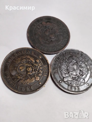 2 Сентавос Аржентина.1884,1891,1893-г.
