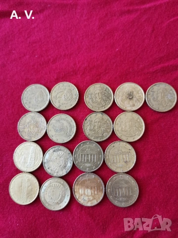 10 евро цента от 9 държави 