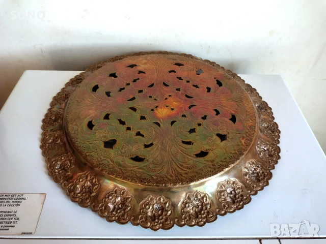 Страхотен Стар Бронзов Поднос, снимка 5 - Антикварни и старинни предмети - 51205747