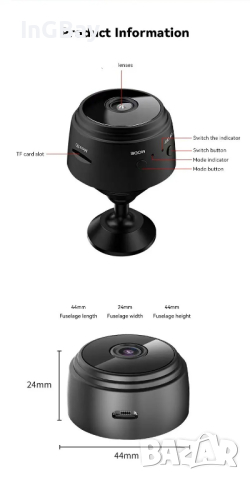A9 WiFi мини камера Безжичен видеорекордер Гласов рекордер Сигурност Мониторинг камера Smart Home, снимка 2 - IP камери - 45034069