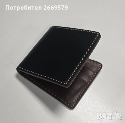 Ръчно изработен мъжки портфейл, снимка 2 - Портфейли, портмонета - 53513286