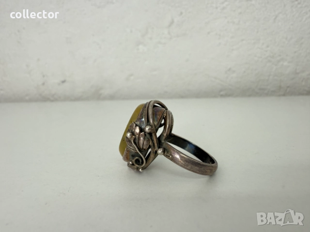 Сребърен пръстен стил - Ар Нуво. №7581, снимка 3 - Гривни - 52303145