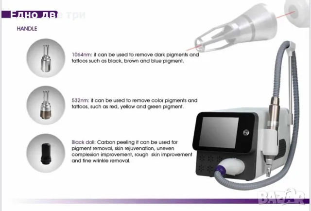 Лазер за премахване на перманентен грим, татуировки и карбонов пилинг, снимка 7 - Козметични уреди - 49740354