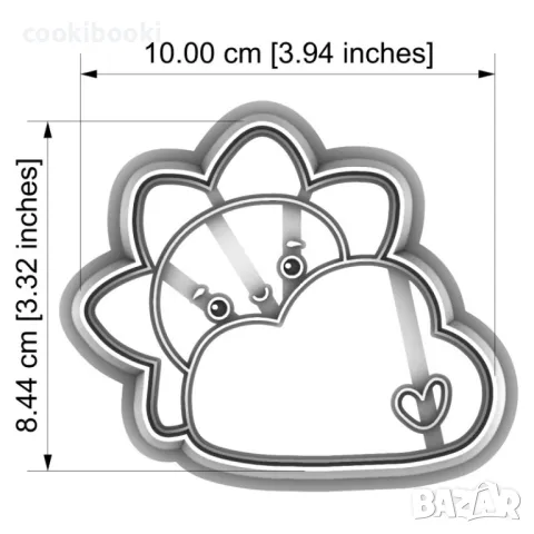 Пластмасов резец с щампа – усмихнато слънце зад облак, снимка 2 - Други - 47227823