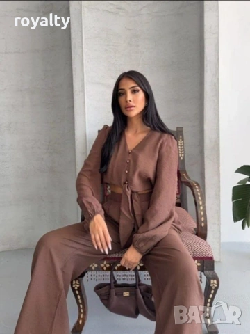 💎 Уникален Дамски Комплект Риза+Панталон, снимка 2 - Комплекти - 53882853
