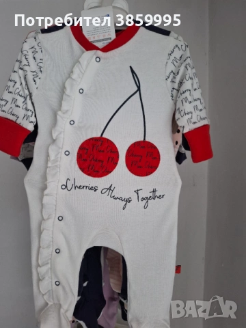 Лот от 7 бр.ромпъри и жилетка с ританка ,нови с етикет,Rach, снимка 2 - Бебешки гащеризони - 54177543