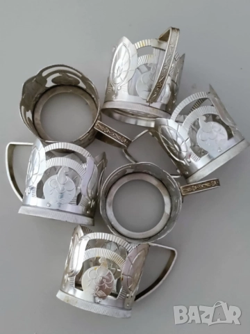 Комплект 6 броя съветски подстакани