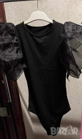 Боди с ефектен ръкав , снимка 2 - Блузи с дълъг ръкав и пуловери - 50913449