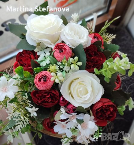 Букети, кошници с текстилни цветя , снимка 9 - Декорация за дома - 46271469