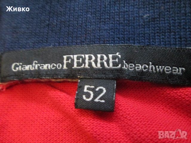 Gianfranco FERRE червена тениска размер 52., снимка 2 - Тениски - 45593954