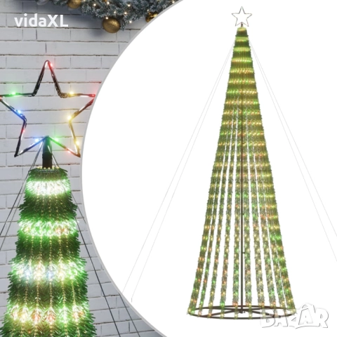 vidaXL Коледна елха светещ конус 688 LED цветна 300 см(SKU:358071)