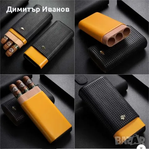 Cohiba Кедров калъф с кожено покритие за 3 пури ринг 50, снимка 2 - Други ценни предмети - 47318286