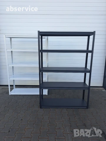 Бял/Син стелаж 180x90x40, 175кг | Черен/Бял стелаж 180x120x40, 100кг, снимка 4 - Стелажи и щандове - 50860693