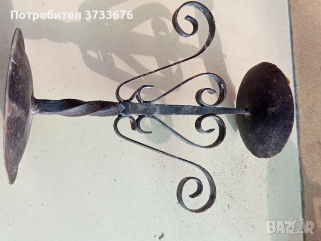 Стилни свещници от ковано желязо.Комплект 4 бр., снимка 2 - Антикварни и старинни предмети - 51517441